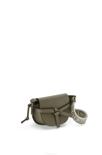 Autumn Green Mini Gate Dual bag in soft calfskin and jacquard Loewe 84PR239 Women