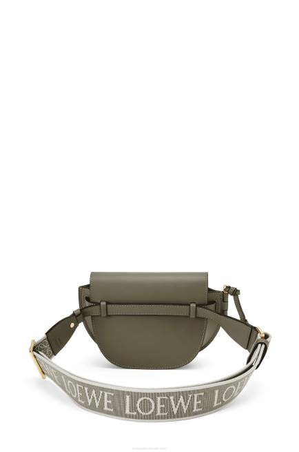 Autumn Green Mini Gate Dual bag in soft calfskin and jacquard Loewe 84PR239 Women