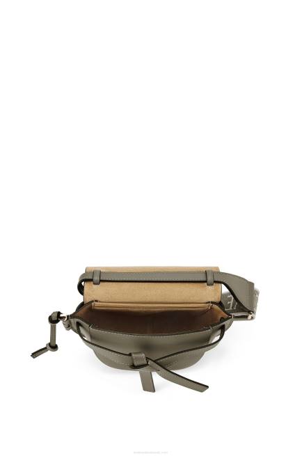 Autumn Green Mini Gate Dual bag in soft calfskin and jacquard Loewe 84PR239 Women