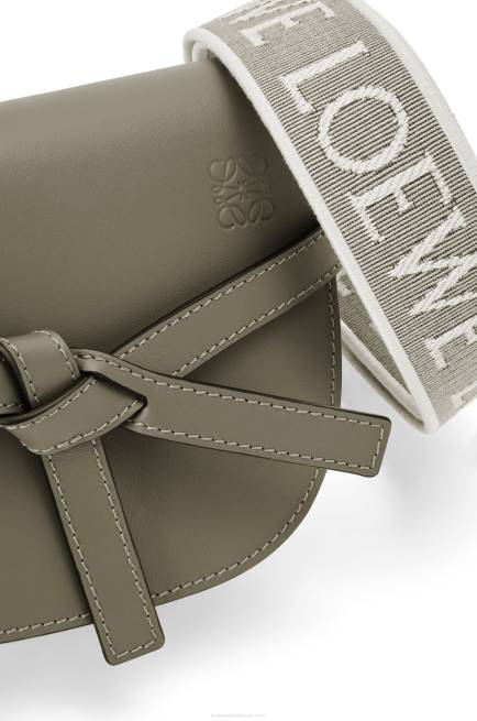 Autumn Green Mini Gate Dual bag in soft calfskin and jacquard Loewe 84PR239 Women