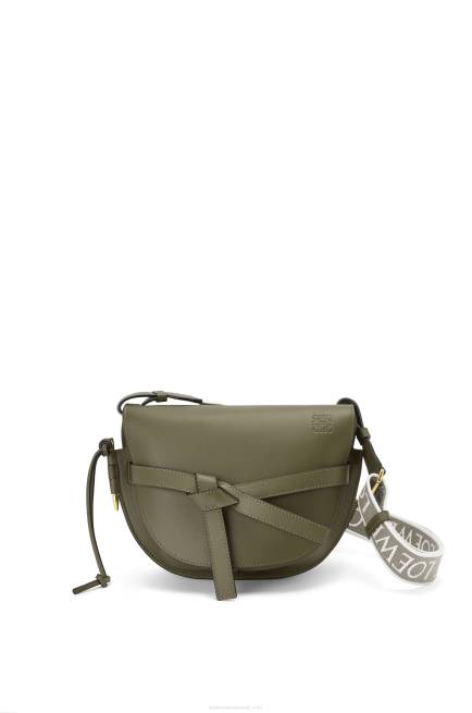 Autumn Green Small Gate bag in soft calfskin and jacquard Loewe 84PR256 Women