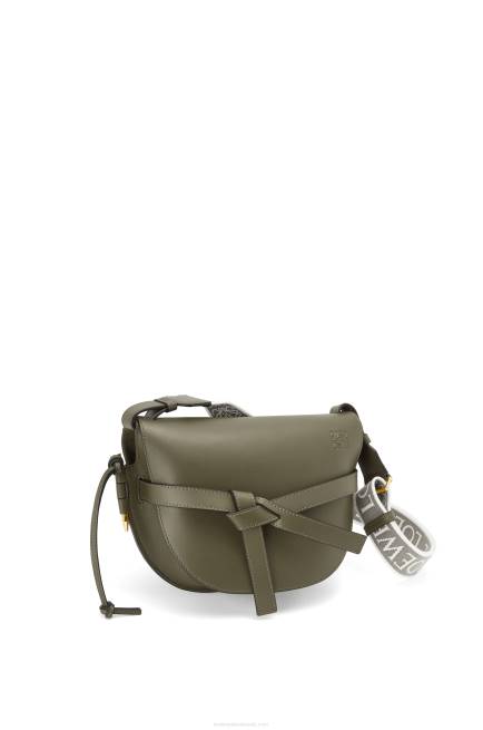Autumn Green Small Gate bag in soft calfskin and jacquard Loewe 84PR256 Women
