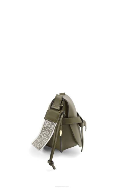 Autumn Green Small Gate bag in soft calfskin and jacquard Loewe 84PR256 Women