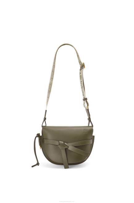 Autumn Green Small Gate bag in soft calfskin and jacquard Loewe 84PR256 Women
