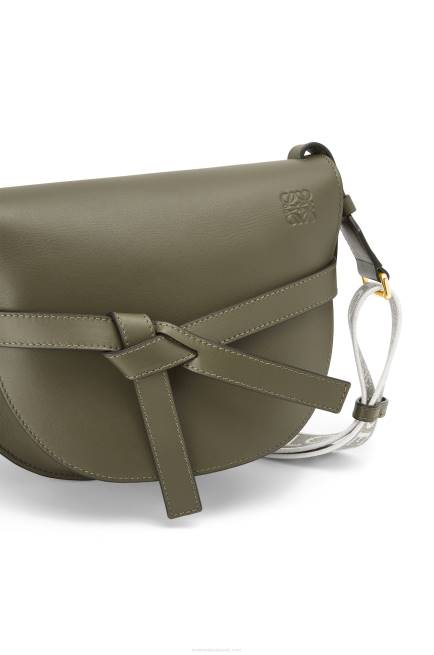 Autumn Green Small Gate bag in soft calfskin and jacquard Loewe 84PR256 Women