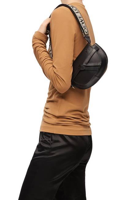 Black Mini Gate Dual bag in soft calfskin and jacquard Loewe 84PR197 Women