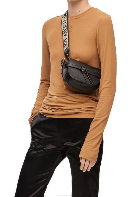 Black Mini Gate Dual bag in soft calfskin and jacquard Loewe 84PR197 Women