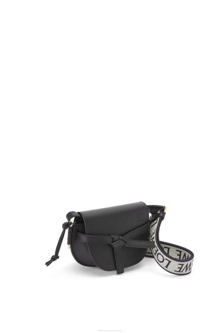 Black Mini Gate Dual bag in soft calfskin and jacquard Loewe 84PR197 Women