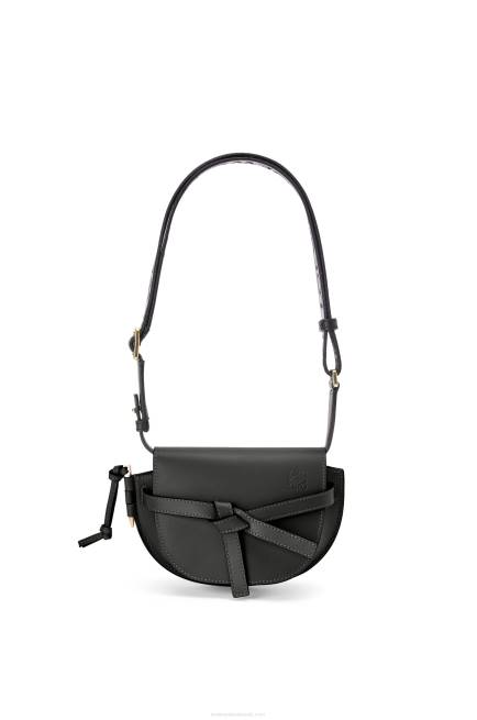 Black Mini Gate Dual bag in soft calfskin and jacquard Loewe 84PR197 Women