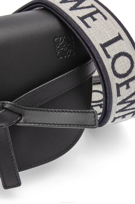 Black Mini Gate Dual bag in soft calfskin and jacquard Loewe 84PR197 Women