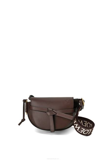 Chocolate Mini Gate Dual bag in soft calfskin and jacquard Loewe 84PR319 Women