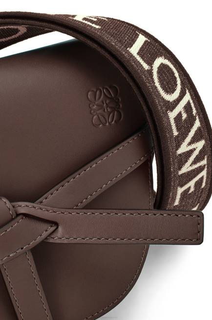 Chocolate Mini Gate Dual bag in soft calfskin and jacquard Loewe 84PR319 Women