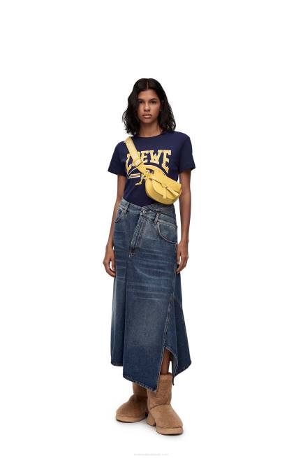 Dark Yellow Mini Gate Dual bag in soft calfskin and jacquard Loewe 84PR262 Women