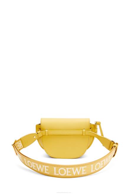 Dark Yellow Mini Gate Dual bag in soft calfskin and jacquard Loewe 84PR262 Women