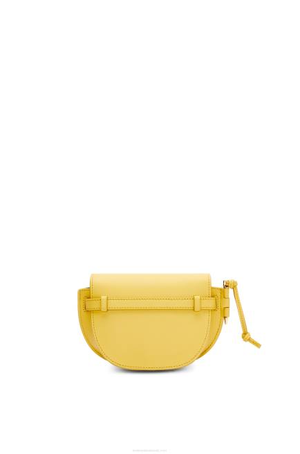 Dark Yellow Mini Gate Dual bag in soft calfskin and jacquard Loewe 84PR262 Women