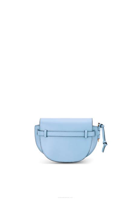 Dusty Blue Mini Gate Dual bag in soft calfskin and jacquard Loewe 84PR194 Women