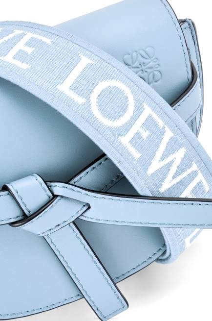 Dusty Blue Mini Gate Dual bag in soft calfskin and jacquard Loewe 84PR194 Women