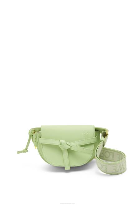 Light Pale Green Mini Gate Dual bag in soft calfskin and jacquard Loewe 84PR232 Women