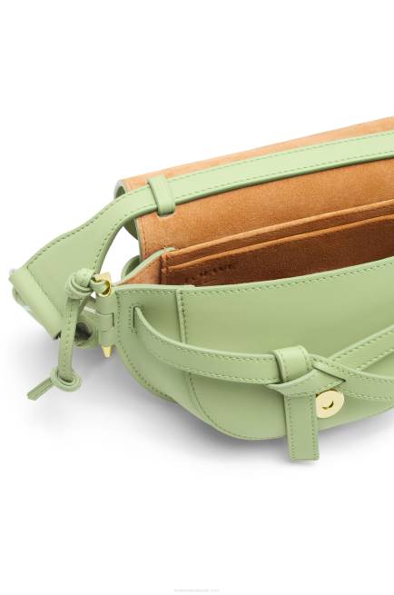 Light Pale Green Mini Gate Dual bag in soft calfskin and jacquard Loewe 84PR232 Women
