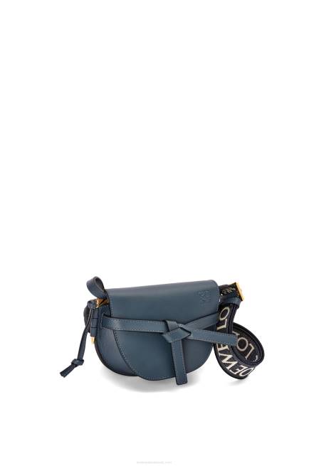 Onyx Blue Mini Gate Dual bag in soft calfskin and jacquard Loewe 84PR268 Women