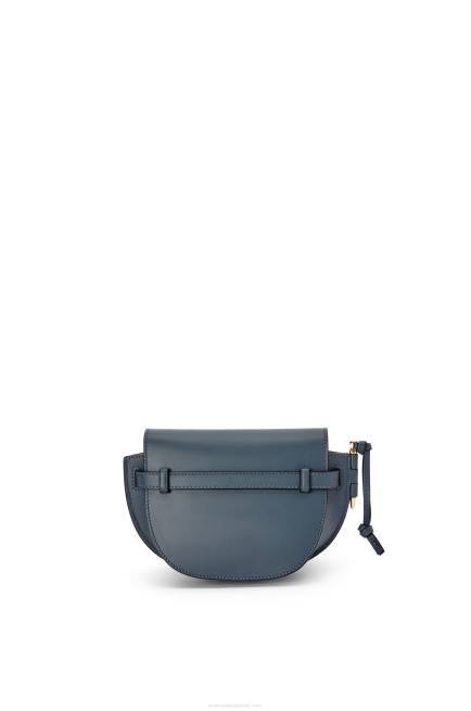 Onyx Blue Mini Gate Dual bag in soft calfskin and jacquard Loewe 84PR268 Women