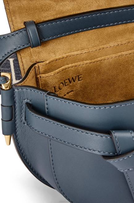 Onyx Blue Mini Gate Dual bag in soft calfskin and jacquard Loewe 84PR268 Women