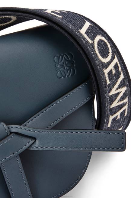 Onyx Blue Mini Gate Dual bag in soft calfskin and jacquard Loewe 84PR268 Women