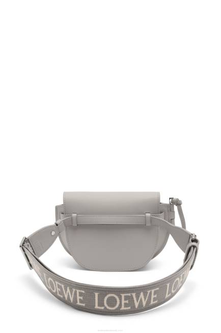 Pearl Grey Mini Gate Dual bag in soft calfskin and jacquard Loewe 84PR195 Women