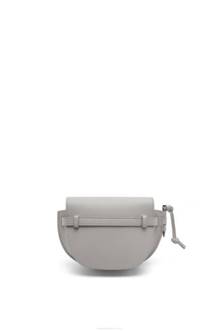 Pearl Grey Mini Gate Dual bag in soft calfskin and jacquard Loewe 84PR195 Women