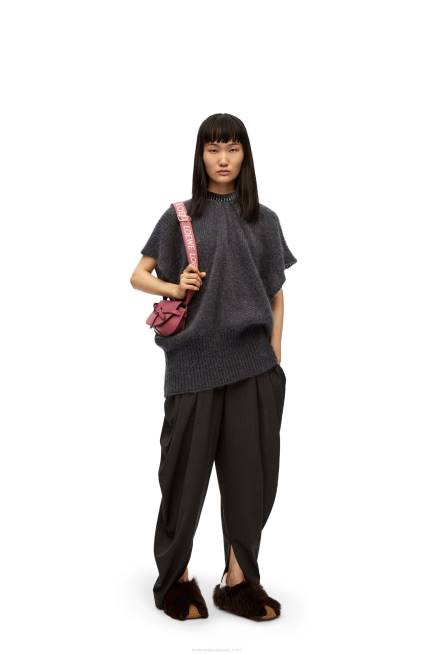Plumrose Mini Gate Dual bag in soft calfskin and jacquard Loewe 84PR265 Women