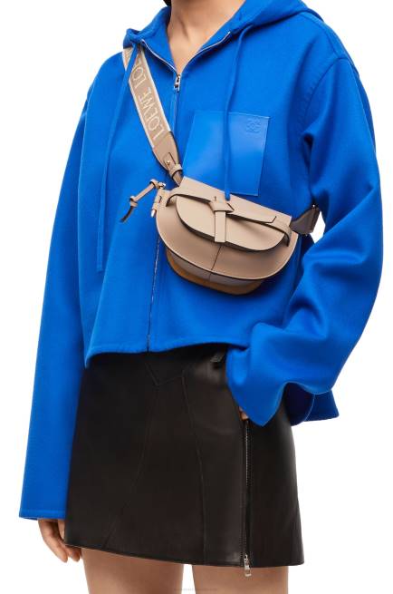 Sand Mini Gate Dual bag in soft calfskin and jacquard Loewe 84PR218 Women