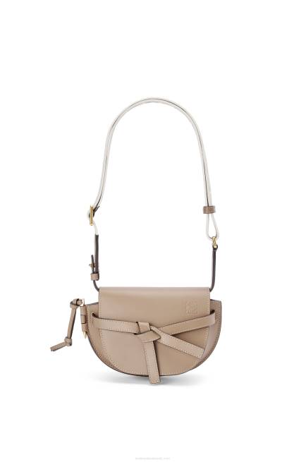Sand Mini Gate Dual bag in soft calfskin and jacquard Loewe 84PR218 Women