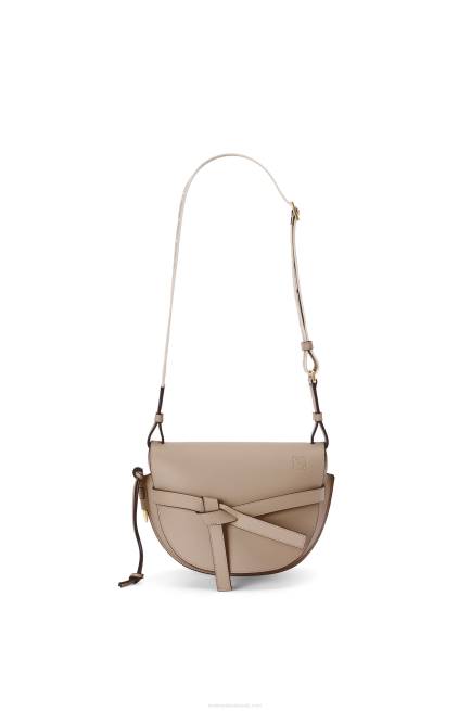 Sand Small Gate bag in soft calfskin and jacquard Loewe 84PR255 Women