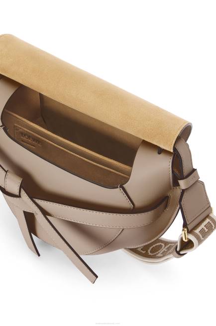 Sand Small Gate bag in soft calfskin and jacquard Loewe 84PR255 Women
