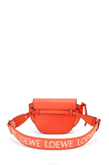 Sunrise Orange Mini Gate Dual bag in soft calfskin and jacquard Loewe 84PR212 Women