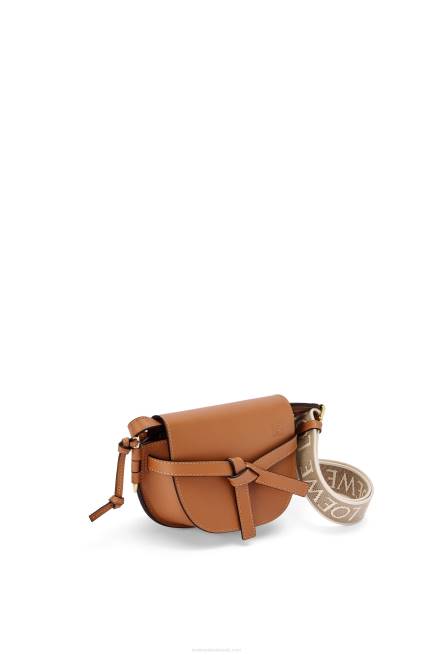 Tan Mini Gate Dual bag in soft calfskin and jacquard Loewe 84PR215 Women
