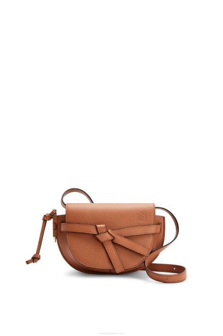 Tan Mini Gate dual bag in pebble grain calfskin Loewe 84PR237 Women