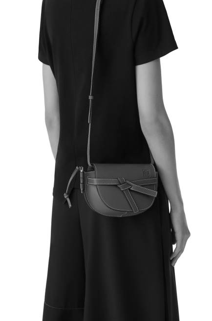 Tan Mini Gate dual bag in pebble grain calfskin Loewe 84PR237 Women
