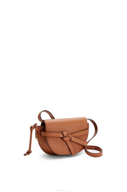 Tan Mini Gate dual bag in pebble grain calfskin Loewe 84PR237 Women