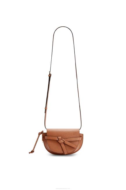 Tan Mini Gate dual bag in pebble grain calfskin Loewe 84PR237 Women