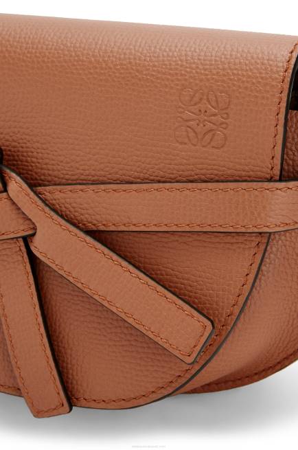 Tan Mini Gate dual bag in pebble grain calfskin Loewe 84PR237 Women