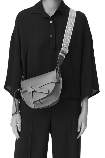 Tan Small Gate bag in soft calfskin and jacquard Loewe 84PR254 Women