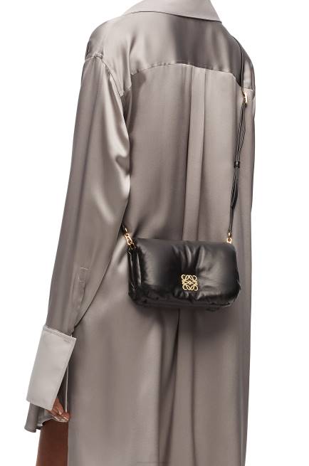 Black Mini Puffer Goya bag in shiny nappa lambskin Loewe 84PR413 Women