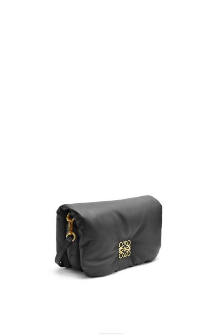 Black Mini Puffer Goya bag in shiny nappa lambskin Loewe 84PR413 Women