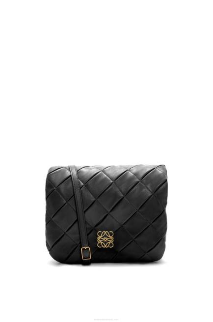 Black Puffer Goya in pleated shiny nappa lambskin Loewe 84PR384 Women