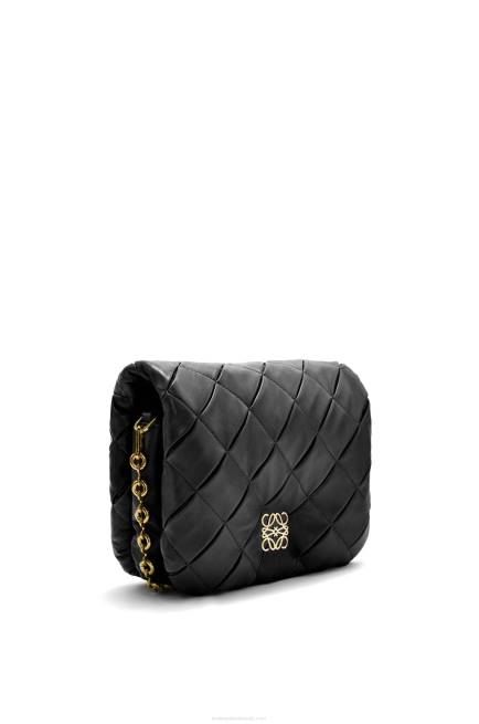 Black Puffer Goya in pleated shiny nappa lambskin Loewe 84PR384 Women