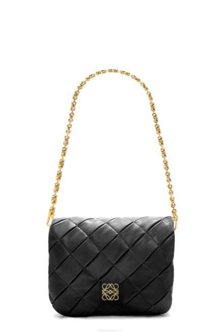 Black Puffer Goya in pleated shiny nappa lambskin Loewe 84PR384 Women