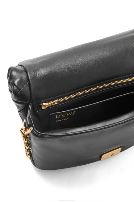 Black Puffer Goya in pleated shiny nappa lambskin Loewe 84PR384 Women