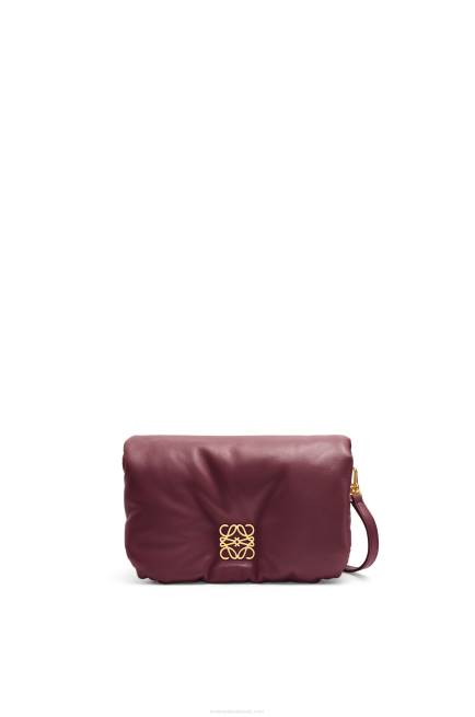 Burgundy Mini Puffer Goya bag in shiny nappa lambskin Loewe 84PR251 Women
