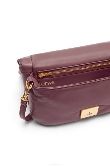 Burgundy Mini Puffer Goya bag in shiny nappa lambskin Loewe 84PR251 Women